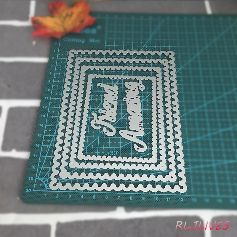 Lacey прямоугольники металлические трафареты для пресс-формы для DIY Скрапбукинг штамп/фото украшение для альбома тиснение бумажные карточки ручной работы