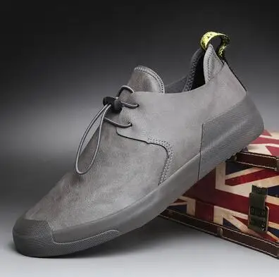 

2019 spring autumn new Simple style fashion men lace-up leather casual shoes trend shoes cool loafers flats