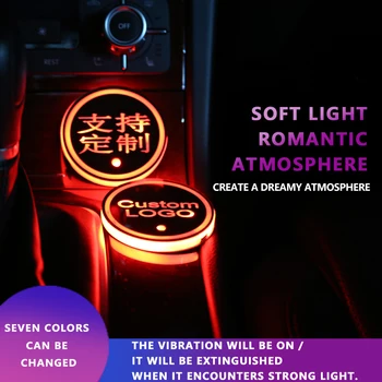 

1pcs Fashion NEW Car Styling For Kia Ceed car luminous coasters Logo Light LED Cup Drink Holder Anti Slip Car Accessories
