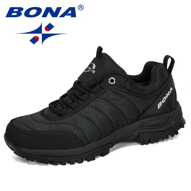 BONA New Arrival Hiking Shoes Man Mountain Climbing Shoes Outdoor Trainer Footwear Men Trekking Sport Sneakers Male Comfy Charcoal grey Sgray