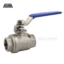 MEGAIRON 1/2 дюймов NPT Женский 304 нержавеющая сталь 2 шт полный порт шаровой клапан Винил ручка WOG1000