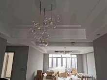 Lamp.led-Light Iron-Glass Bubbles Golden-Chandelier Postmodern Dinning-Room for Foyer