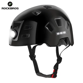 

ROCKBROS Bike Headlamp Cycling Helmet Men Women Integrally-molded Bicycle Front Light Helmet Sports Safety MTB Bike Cap Helmet