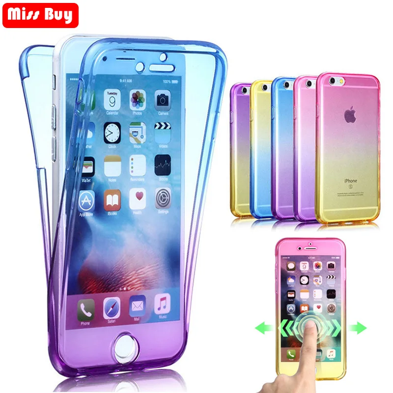 

360 full Body Gradient Transparent TPU Case For Samsung Galaxy A40 Case Fundas For Samsung Galaxy A50 Case Two Crystal Cover