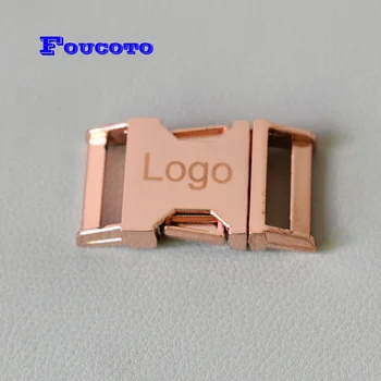 

100pcs Engrave logo ID tag metal quick release buckle belt buckles snap clip hook DIY dog cat collar bags paracord accessories