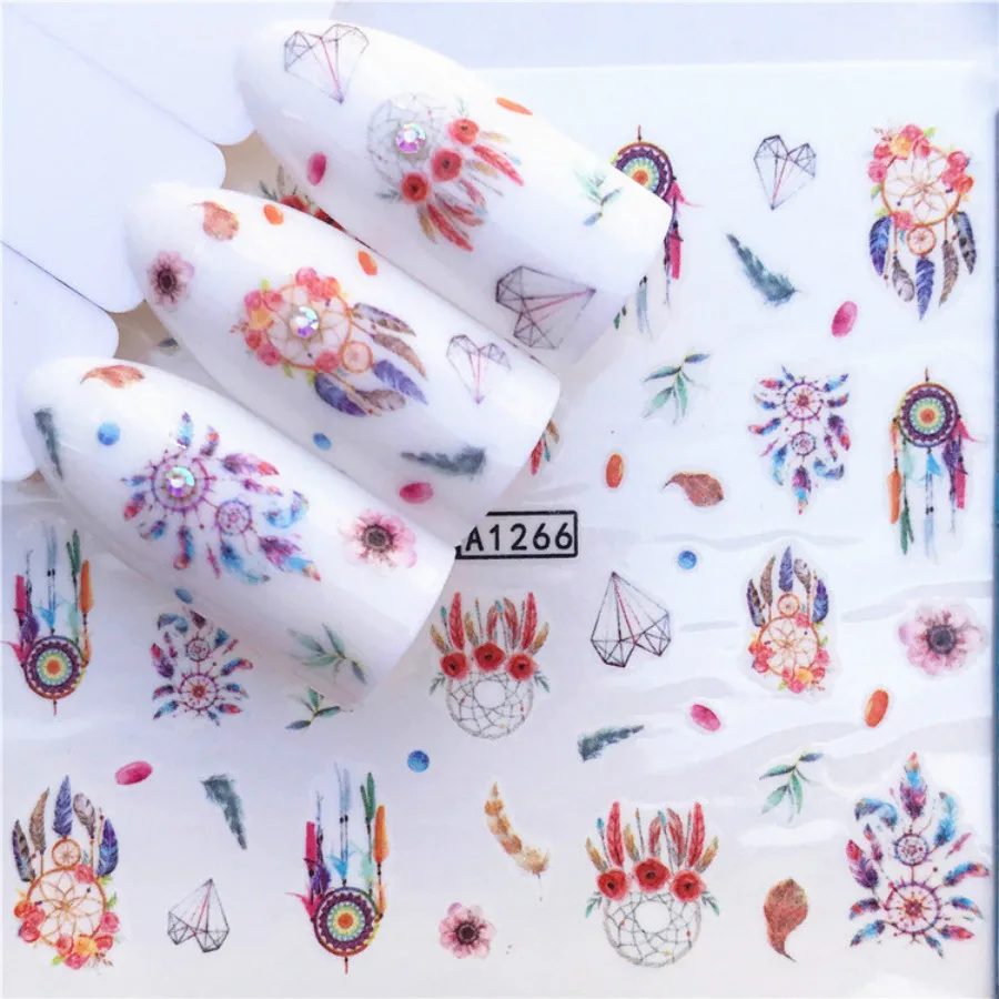 

1 Pcs Colourful Stickers A1266 Nail Slider Black Russia Letter Sticker Summer Flamingo Decals Adhesive Manicure Nail Decorations