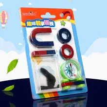 Materiais montessori tecnologia precoce aprendizagem aids barra anel u-forma bússola ímã conjunto criança educacional ciência experimento ferramentas