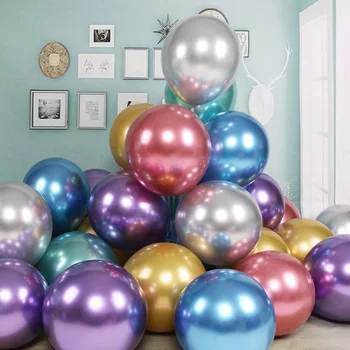 

5/10/12/18inch Gold Silver Big round Metal Latex Balloons Wedding Matte Helium Globos Birthday Party Adult Decorations