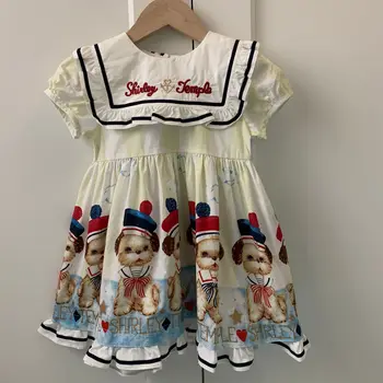 

2020 ST Brand New Autumn Kids Dresses for Girls Cute God Print Short Sleeve High Quality Princess Dresses Baby Child Clothes