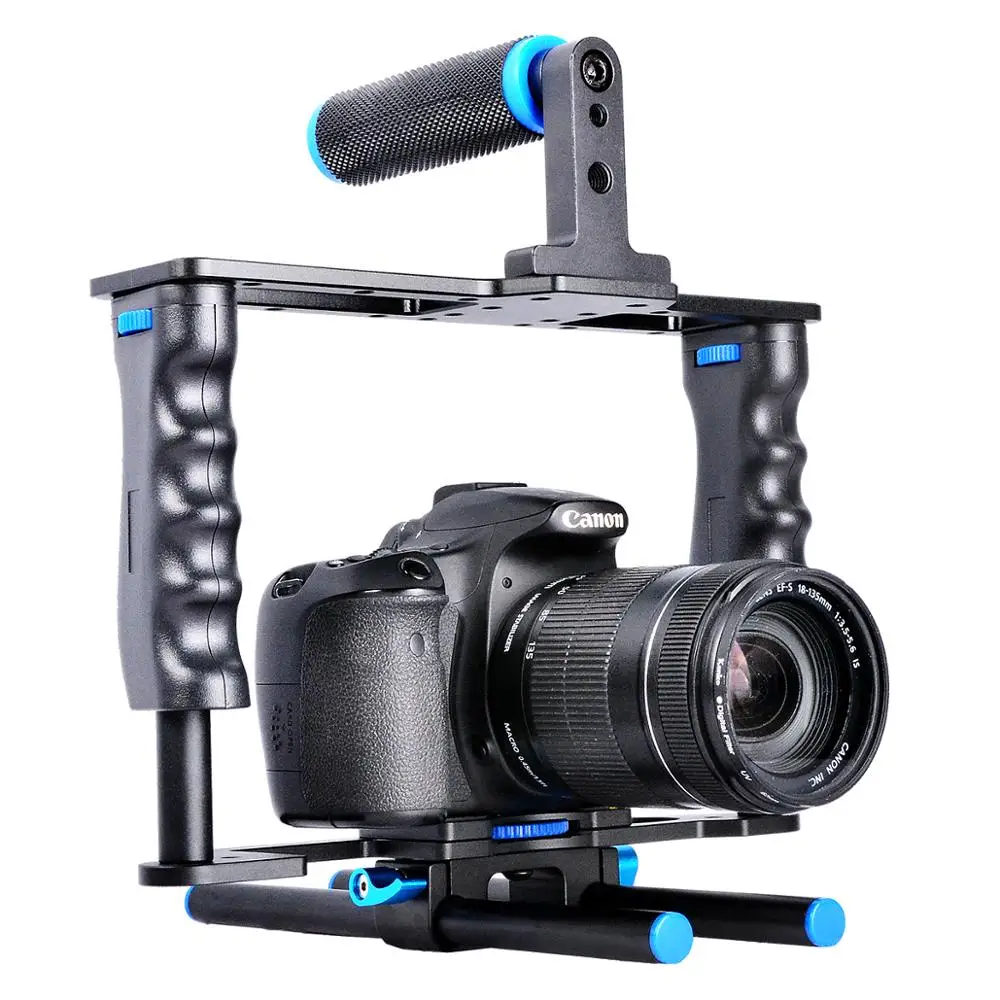 Camera Gimbal Stabilizer Camera Stabilizer Cage Video Shoulder Rig For Sony A7 A7R A7Rs II III A9 A6500 GH4 GH5 Canon 6D 7D 5D Mark III IV Nikon D850