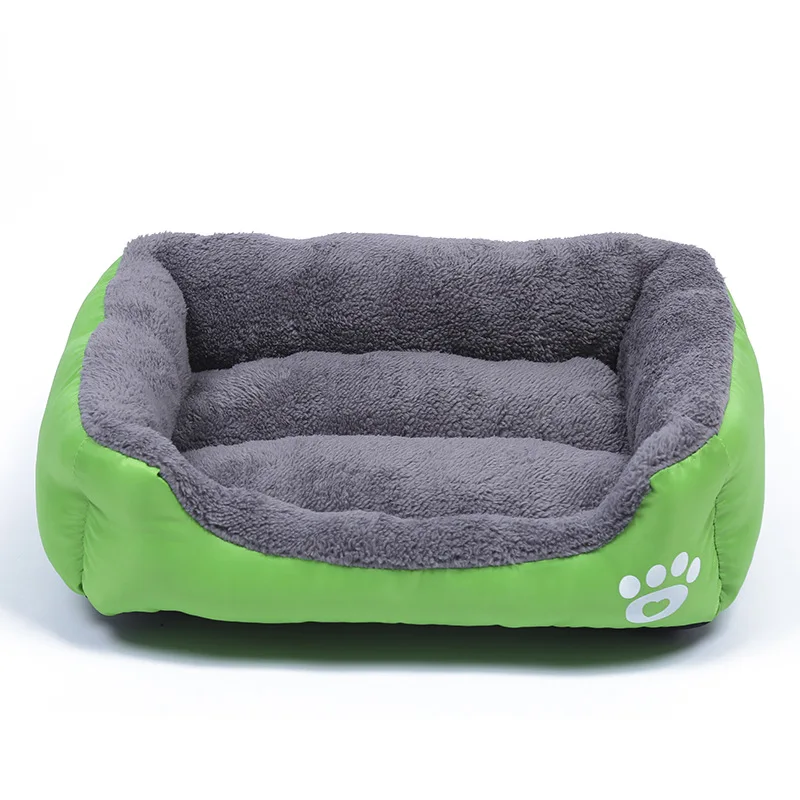 Согревающая собачья кровать, собачий Домик из мягкого материала, собачьи корзины, осенне-зимний теплый питомник для кошек, щенков, плюс размер, Прямая поставка - Цвет: Зеленый