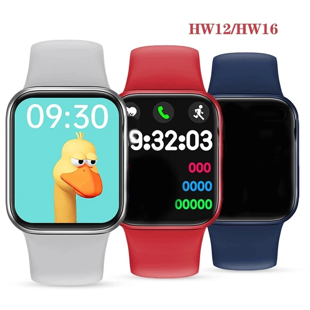 Hw12 hw16 toque completo relógio inteligente 44mm 40mm feminino masculino  smartwatch com senha tela dividida bt chamada pk iwo 12 13 w56 hw22 w26 w37  - AliExpress