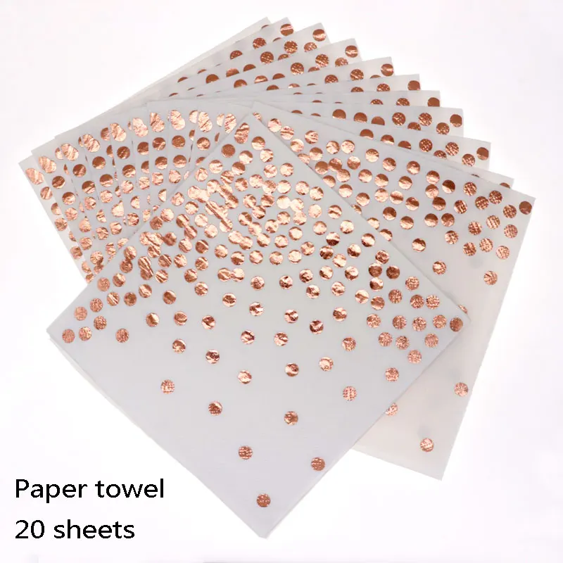 Paper towel Светильник из розового золота с розовым бронзированием, квадратный бумажный стаканчик, бумажное полотенце, набор столовых приборов, вечерние украшения для взрослых, свадебные украшения - Цвет: Paper towel
