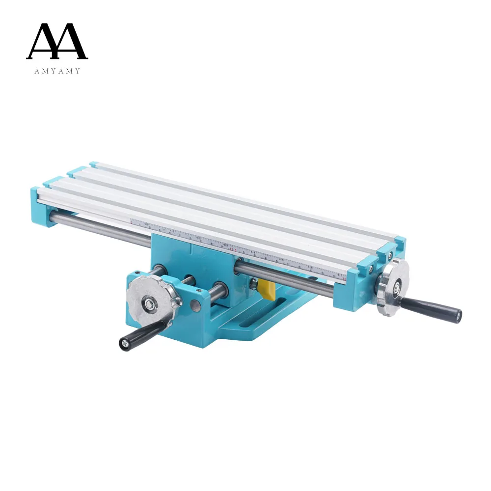 AMYAMY compound bench table Cross slid Table worktable Bench double bearing rail For Drill Milling Machine Adjust X-Y axis 2015A x axis 125 125mm trimming station manual displacement platform linear stage sliding table lx125 c lx125 l lx125 r cross rail new