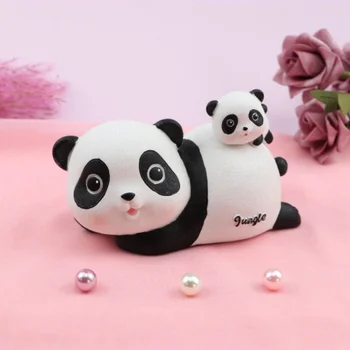 

Panda sloth family mother and son coin saving box resin figurine piggy bank money box kids bedroom home decor accessories gift