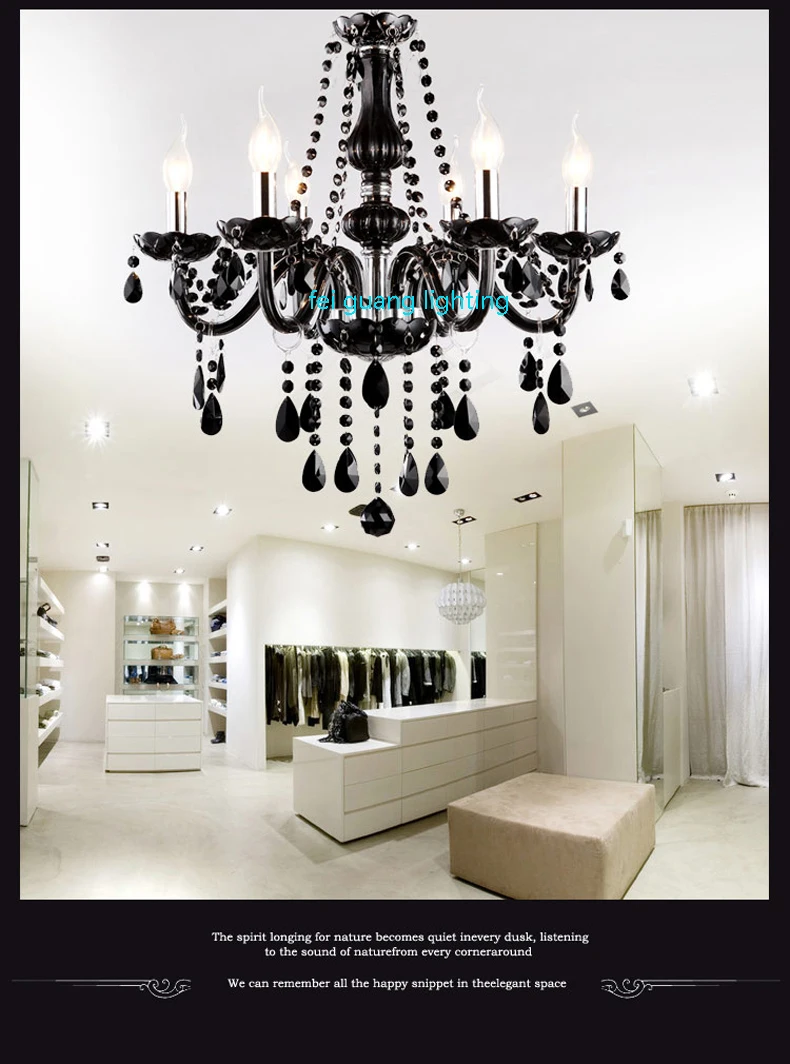 Black Crystal Chandelier Candle Chandelier Glass Chandelier Living Room Restaurant Hotel Chandelierglass Crystals For Chandelier