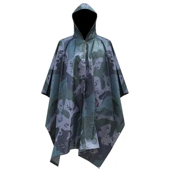 

Adult Outdoor Backpack Three-in-One Multi-Function Raincoat PVC Ponchos Thickened Camouflage Coat Cloak