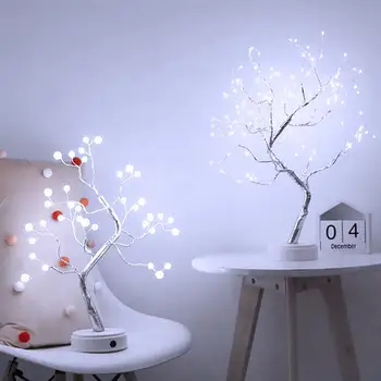 

108 Led Table Tree Lamp Copper Wire Battery String Lights Fairy String Light Holiday Christmas Valentines Day Wedding Decoration