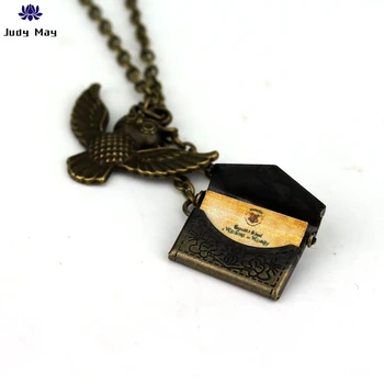

New HP Hogwarts Owl Necklace Jewelry Vintage Magic School Owl Pendant Post Envelope Jewelry For Men Women Pendant