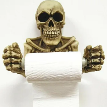 

Skull Toilet Paper Roll Holder Wall Mount Dry Towel Bathroom Home Decor DTT88