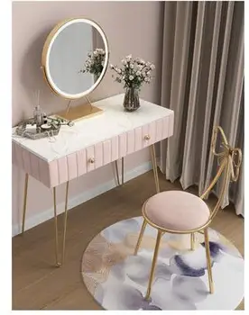 

Nordic dressing table bedroom modern minimalist online celebrity ins wind marble dressing table solid wood dressing table