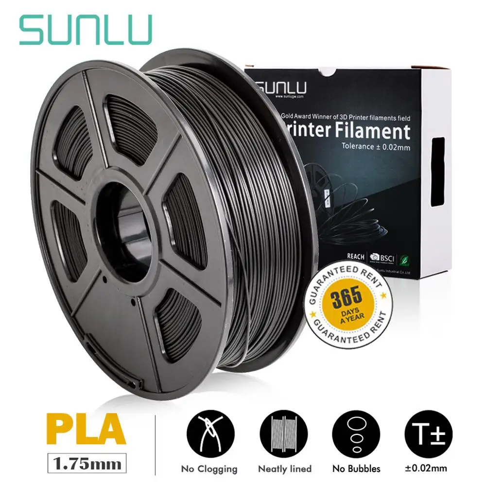 

SUNLU 1.75mm PLA+ 3D Extruder Filament 1KG skin With Spool Plastic PLA Plus Filament For FDM Printer 3D Pens Tolerance +/-0.02mm