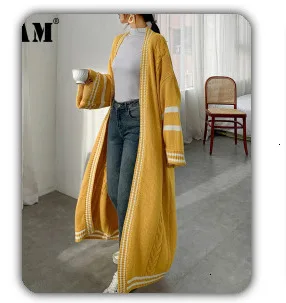 [EAM] High Elastic Waist Black Denim Split Harem Trousers New Loose Fit Pants Women Fashion Tide Spring Autumn 2020 1DA131