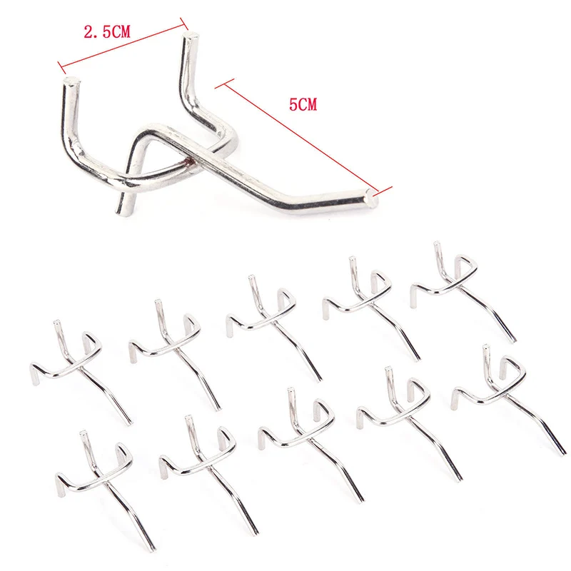 

10 Pcs 5/10/15cm Storage Garage Hanging Tool Storage Hooks Pegboard Hook Assortment Organizer Hang Kit Market Multi-Purpose Hook