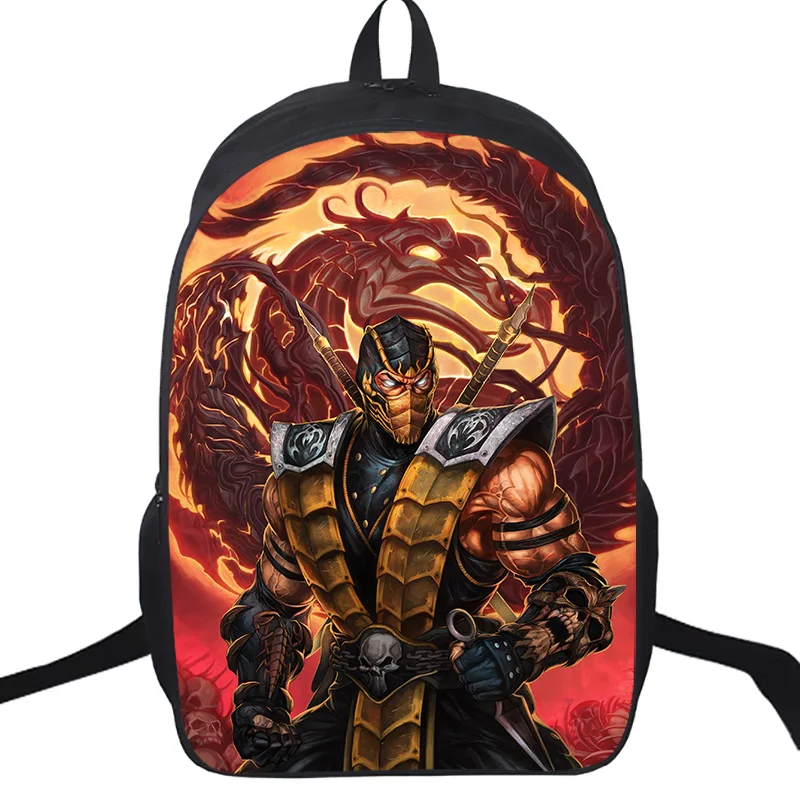 Скорпион в mmoral Kombat X маска школьные сумки 16 дюймов для учеников, мальчиков и девочек детский школьный рюкзак для путешествий Подарок - Цвет: 3