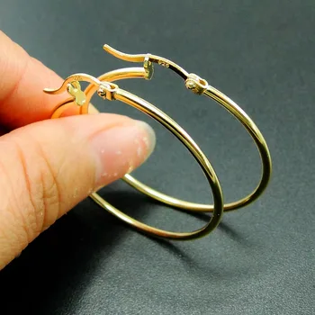 

High Quality Yellow Gold In 925 Sterling Silver Smooth Earrings Women's Silver Earrings For Gift