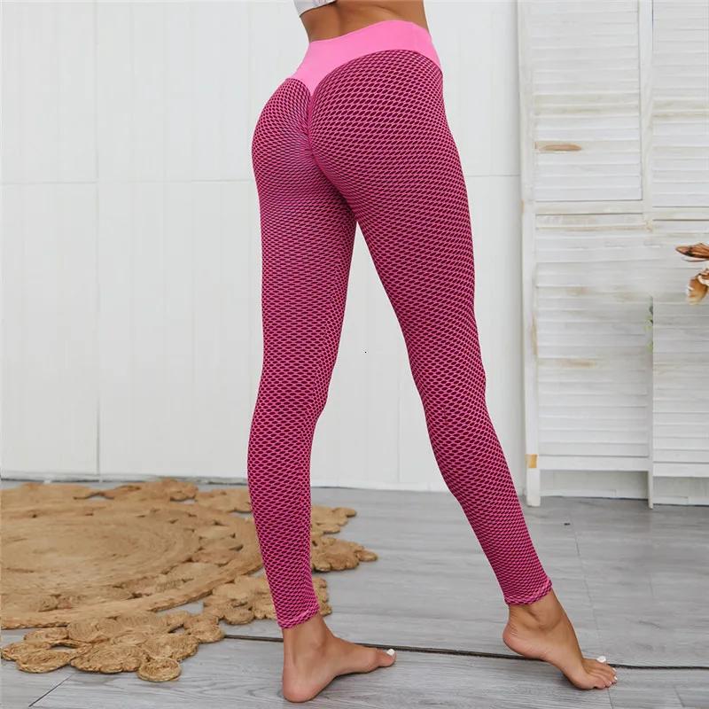 NCLAGEN Women Jacquard Weave Sweat Squat Proof Mesh Seamless Knitting Scrunch Butt Leggings Yoga Pant Workout Fitness GYM Tights