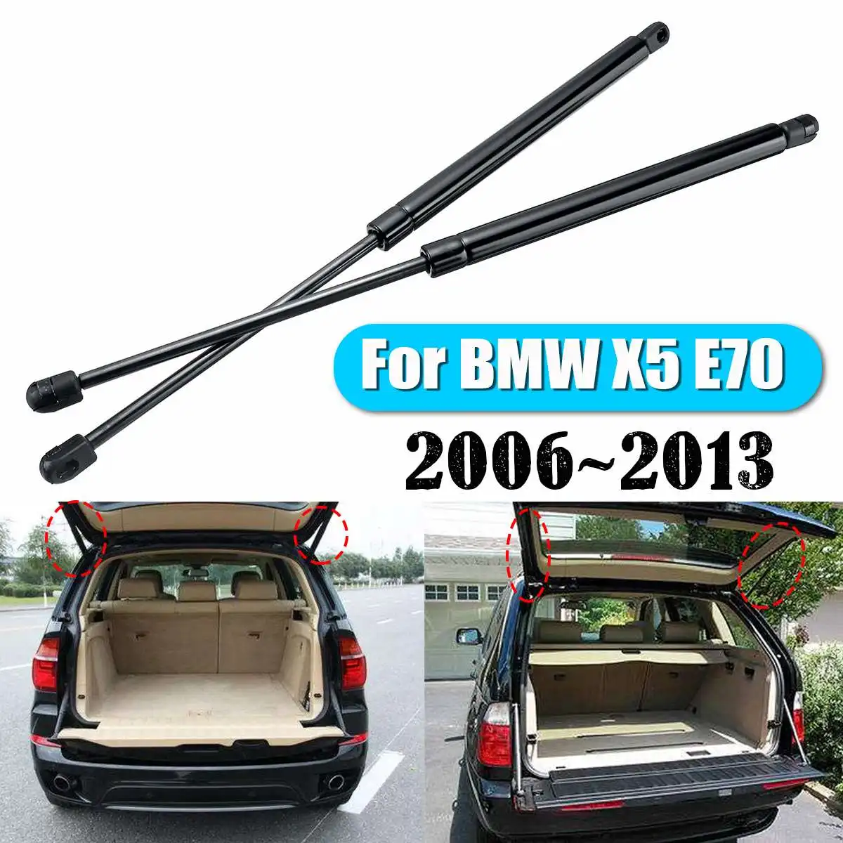 2 шт. поддерживающие стойки для багажника BMW X5 E70 2006 ~ 2013 Black|Амортизаторы и опоры| |
