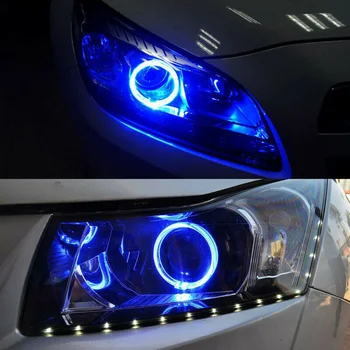 

Blue Car lights 2.5" Motorcycle Decor LED Angel Eyes Halo Rings Headlight