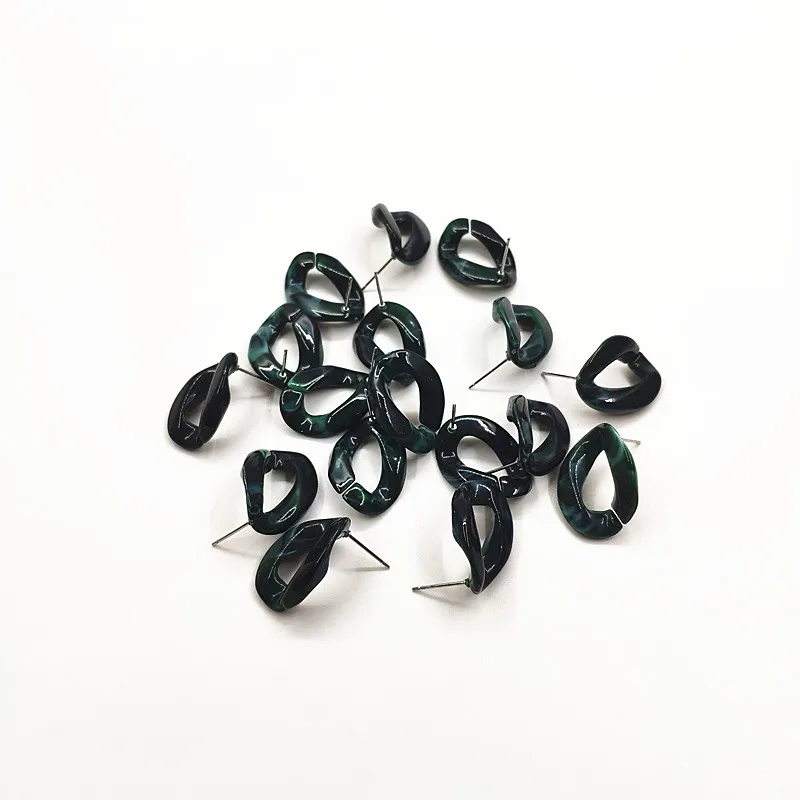 dark green Новое поступление! 23x17 мм 100 шт акриловые овальные серьги-гвоздики для серег аксессуары, части, ручная работа ювелирные изделия серьги DIY - Цвет: dark green