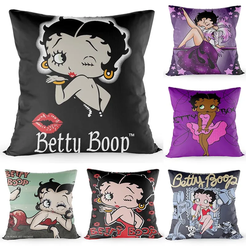 

New Sexy Betty Boop Pillow Case Square Zipper Home Textile Pillowcase 40*40cm Soft Fabric Not Fade Decorative Pillow Cover
