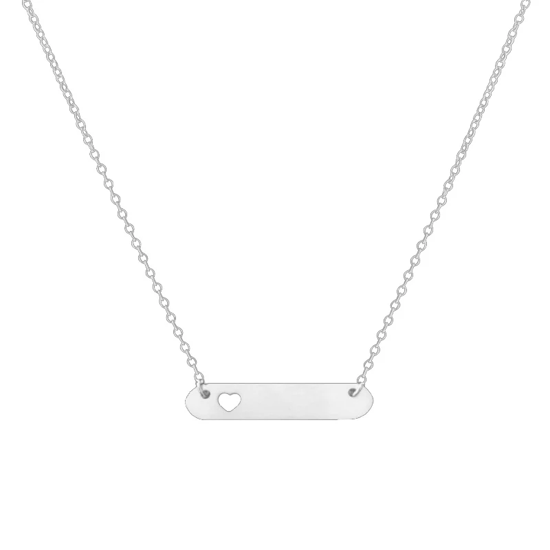 Silver Plated Изысканные мини бар сердце Цепочки и ожерелья Для женщин женское ожерелье ювелирные изделия в стиле "Бохо" Нержавеющая сталь ожерелье из золотой цепочки кулоны колье подарок для мамы - Окраска металла: Silver Plated