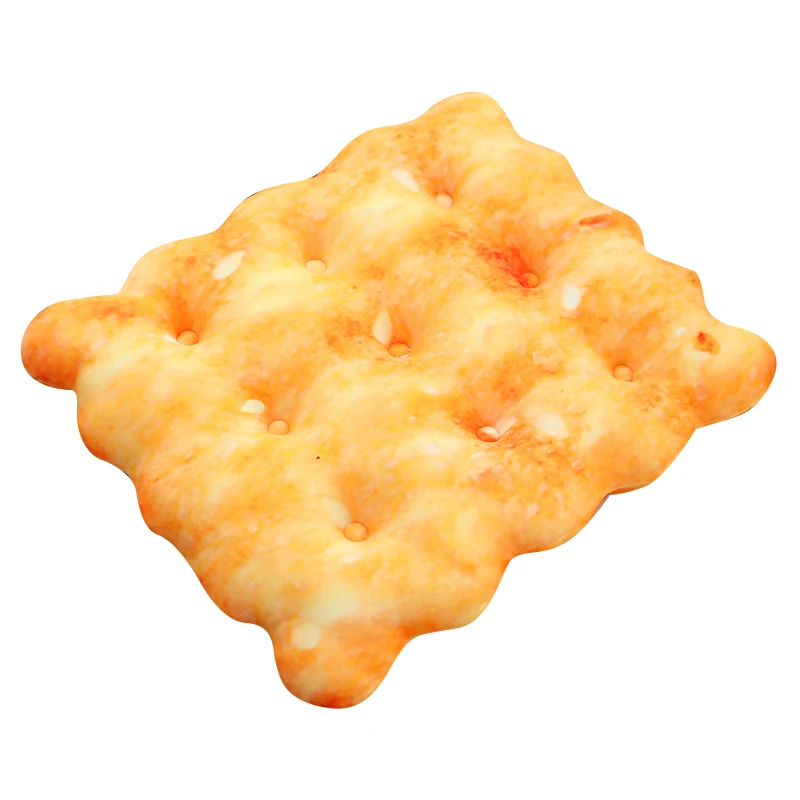 Creative Biscuits Plush Pillow Round Shape Square Sesame Plain Cookie Lifelike Food Snack Cushion Plushie Props 3 Kinds