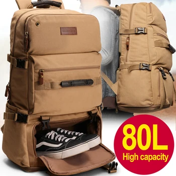 

80L Big Capacity Outdoor Sports Bag Military Tactical Backpack Hiking Camping Waterproof Wear-Resisting Nylon Rucksack X261D