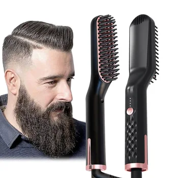 

Man Beard Straightener Styling Hair Comb Brush Tools Men Hair Straightening Comb Irons Beard Grooming Combs