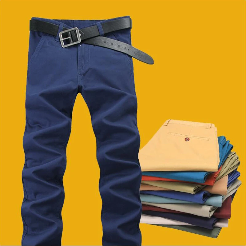 

2020 men slim straight mens pants Long pants dress pants Fashion mens sanded casual pants business straight trousers