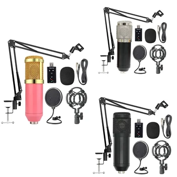 

RISE-Bm800 Professional Suspension Microphone Kit Studio Live Stream Broadcasting Recording Condenser Microphone Set