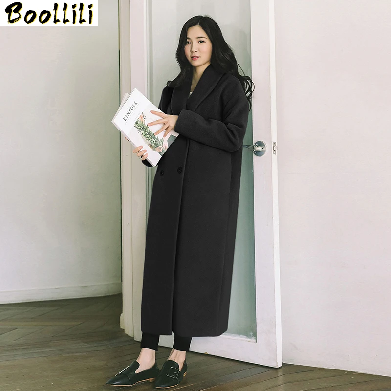 

Boollili 2020 Autumn Winter Wool Coat Women Long Female Coat Overcoat Woolen Coats Women's Clothing Casacas Para Mujer