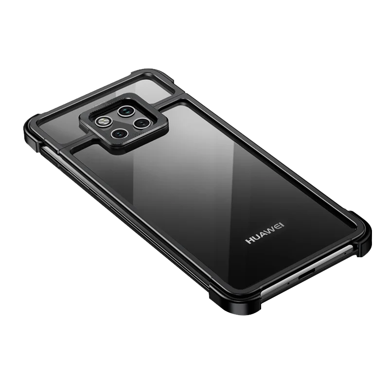 Чехол для телефона с металлической рамкой для huawei mate 20 30 mate 20 30 pro, Магнитный чехол для телефона - Цвет: black