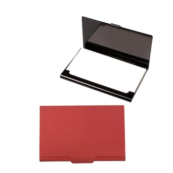 

2 Pcs Creative Useful Box Cover Credit Business Card Wallet (Red & Black)