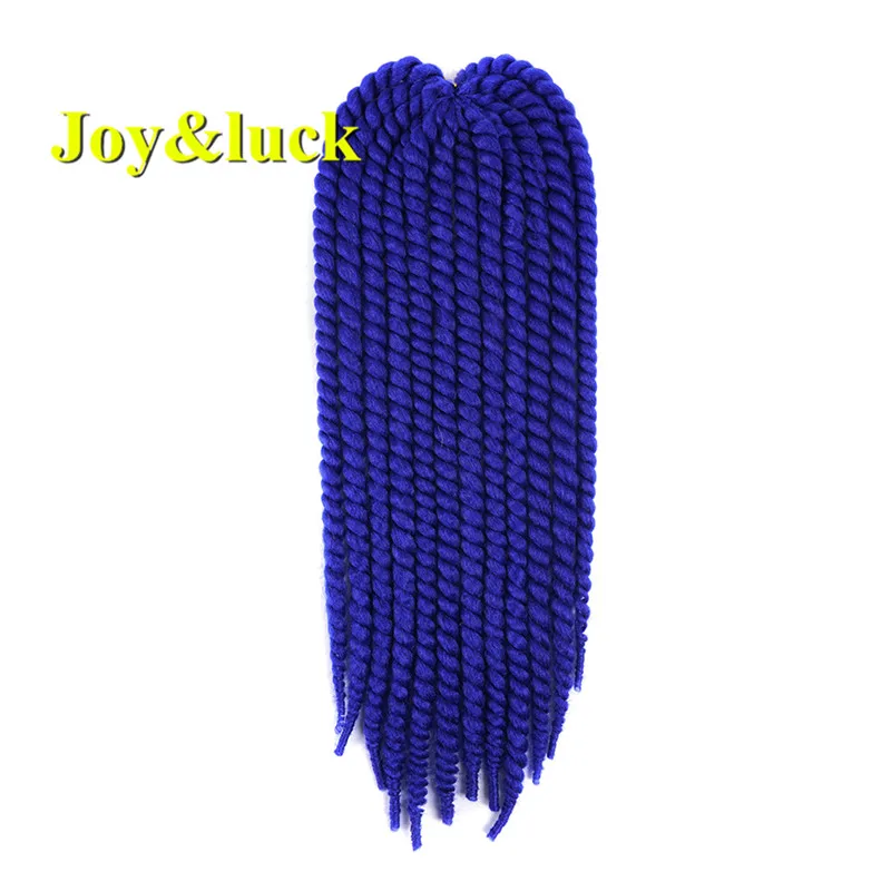 Joy& luck 22 дюймов длинные Джамбо Гавана Mambo твист плетеный вязаный крючком косы синтетические высокотемпературные волокна - Цвет: blue