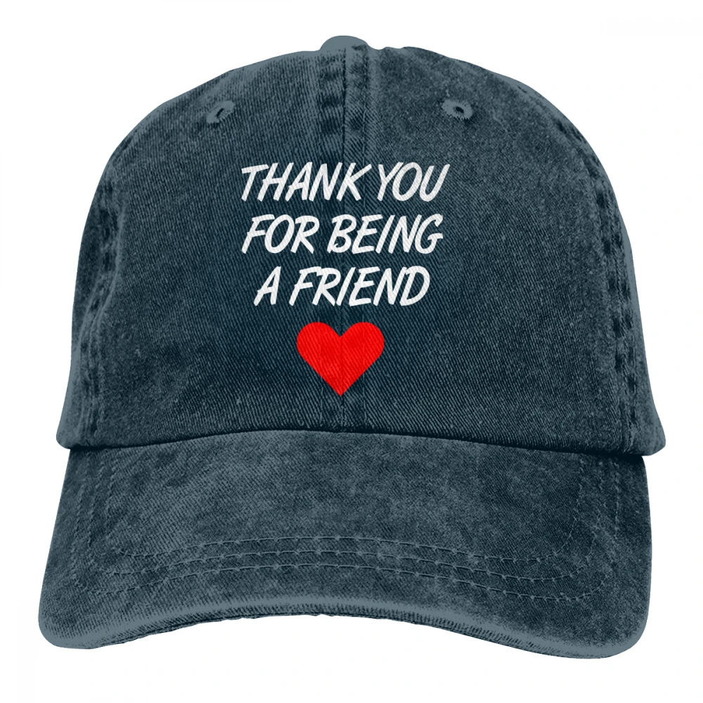 Спасибо за то, что вы друг Casquette черный унисекс Мужские Женские джинсовые бейсболка с ремешком кепки Регулируемая Гольф папа шляпа