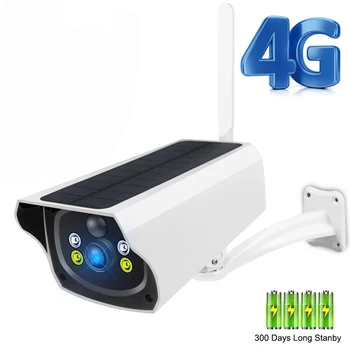 HONTUSEC-태양열 카메라 1080P, 와이파이 IP 카메라, 4G LTE SIM 카드, 무선 배터리 카메라, 야외 PIR 인간 경보, 태양광 4G 카메라