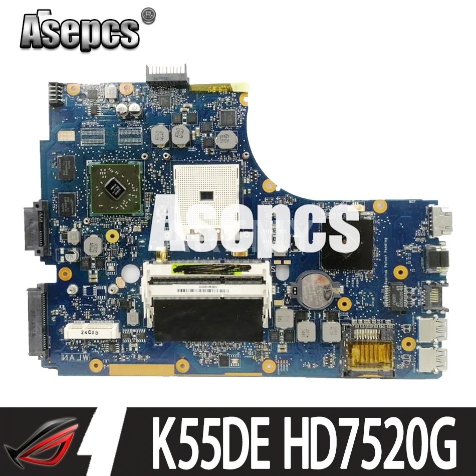 Asepcs для For Asus K55DR K55DE материнская плата с HD7520G дискретной видеокартой|Материнские