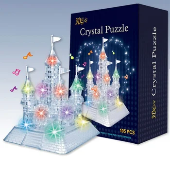 

3D Crystal Puzzles Musical Ice Castle Building Model Jigsaws Kit DIY Hand Craft Toys Gift For Adults Blocks