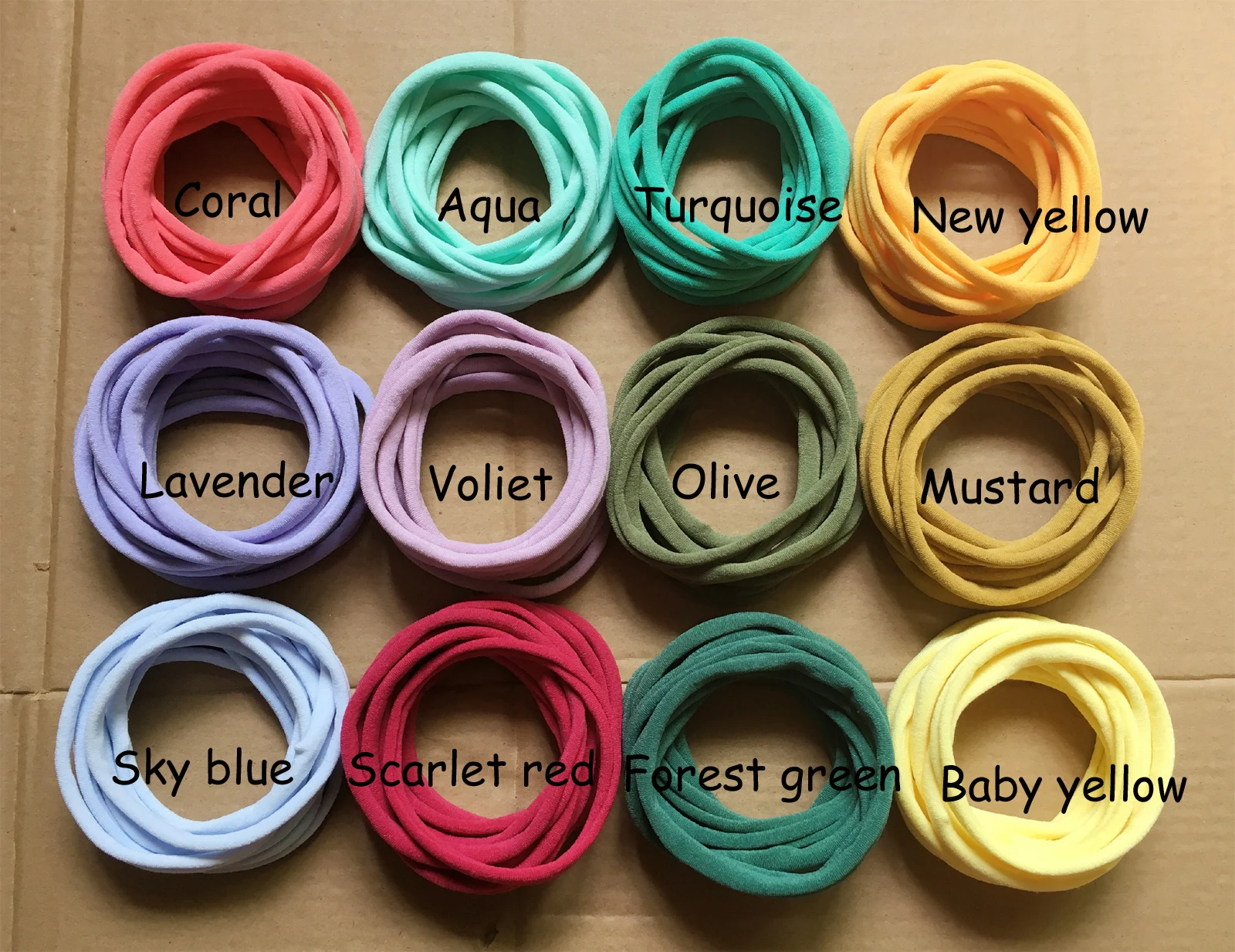 

1500 pcs/lot, New Solid Color Nylon Elastic Headbands Super Soft Stretchy Nylon Headbands, one size fits most